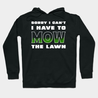 Sorry I Cant I Have To Mow The Lawn Funny Riding Mower Dad Hoodie